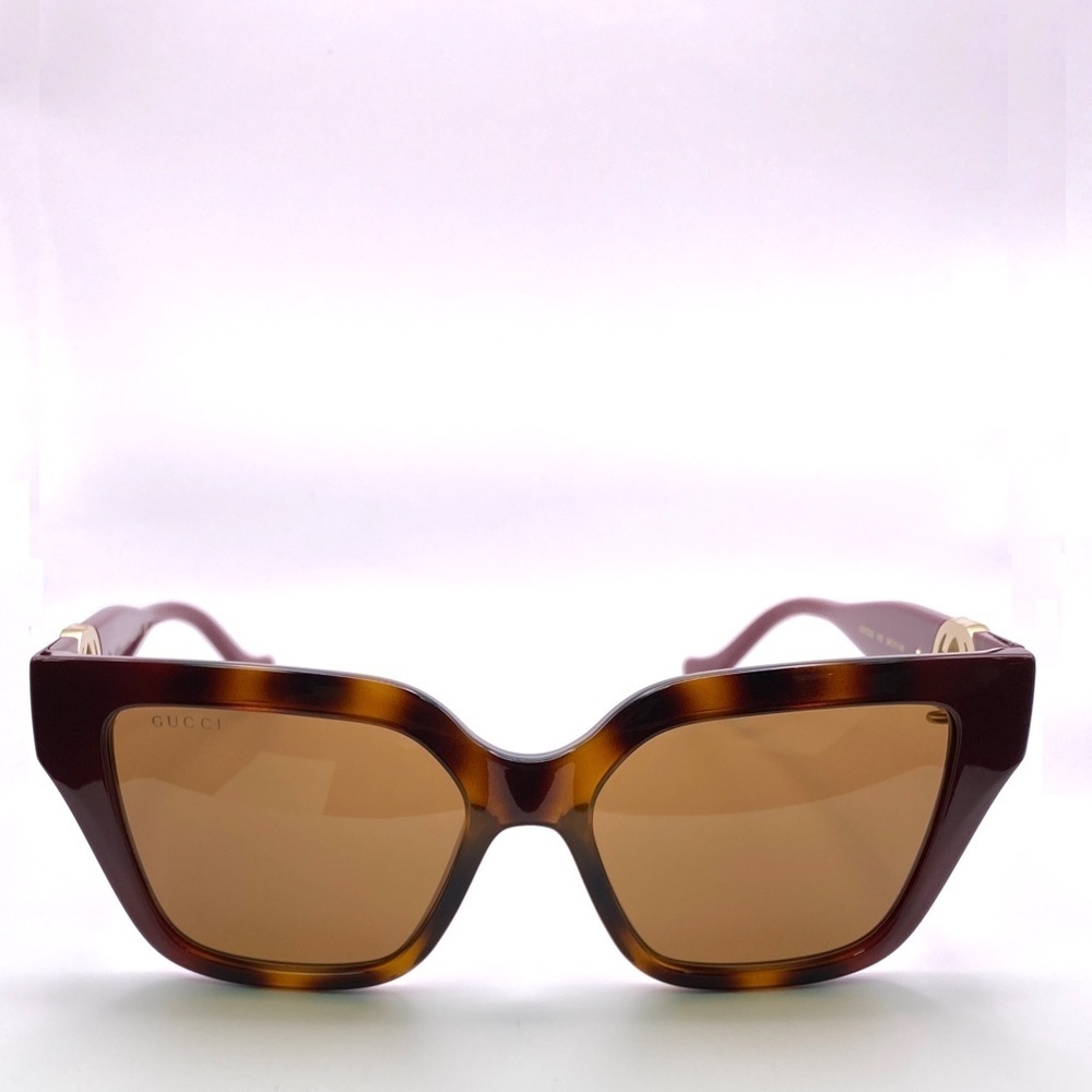 NWT Gucci GG1023S-003 Gold Cat Eye 54mm Sunglasses - Picture 6 of 13